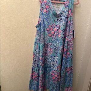 Lilly Pulitzer mini lorina dress Vibrant Blue and Pink Floral Dress